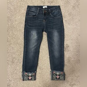 Girls Crown & Ivy Embroidered Cuffed Pants Size 8